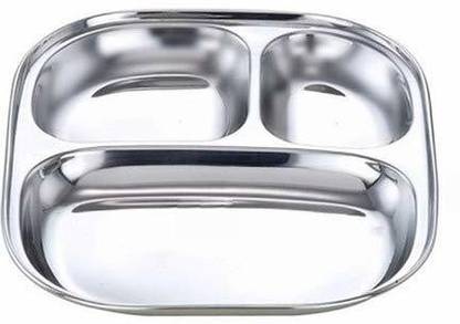 Royals Stainless Steel Pav Bhaji Plate Pack of 2 Dinner Plate