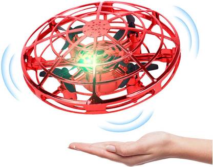Kidzfun Mini RED UFO Drone With Hand-Controlled UFO Flying Ball Drone with LED Light