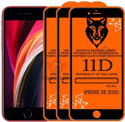 KING COVERS Tempered Glass Guard for IPHONE-SE (2020) Edge to Edge Tempered Glass