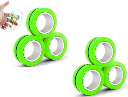 cartpanda Magnetic Rings Toy Magical Finger Spinning Toy Spinner Magnetic Toys (Pack of 2)