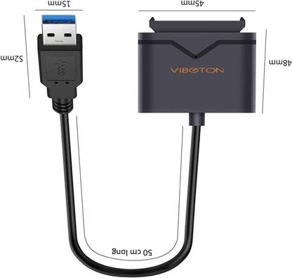 VIBOTON USB 3.0 to SATA III Hard Drive Adapter Compatible for 2.5,3.5 Inch Desktop HDD/ SSD Hard Drive and SATA Optical Drive ,with 5Gbps, Support UASP Sata USB Cable