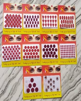 JS Small Bindi Fancy Bindis Tikka for Girls Women Ladies Multi Colour women Red Bindis