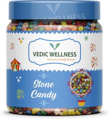 vedic Wellness Stone Candy ( Pebbles) - Rock Candy | Milk Stone Chocolate {Special Jar Packing} Candy