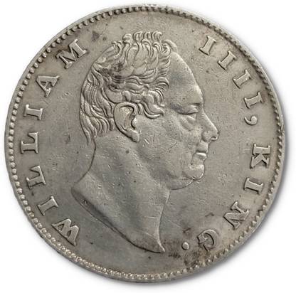 gscollectionshop William One Rupee 1835 F Incused Silver Coin High Grade Medieval Coin Collection