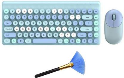 Bloodbat Wireless Keyboard Mouse Combo Retro Keyboard Combo Typewriter Keys Keyboard Mini Combo Set