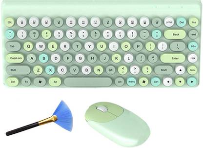 Bloodbat Wireless Keyboard Mouse Combo Retro Keyboard Combo Typewriter Keys Keyboard Mini Combo Set