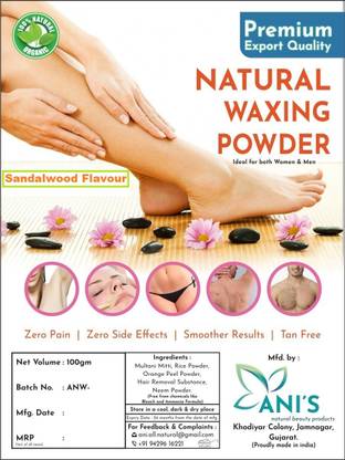 ANI'S Sandalwood Hair Removal Wax Powder-Instant Hair Remover- No Pain Men and Women Wax