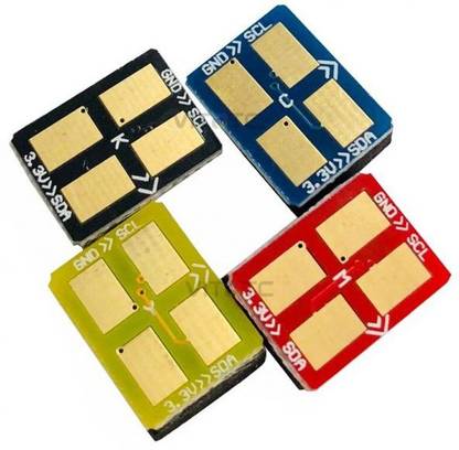 SHOPGINY Reset Chip CLP-300 4 Color Set for Samsung CLP 300 CLX 2160 CLX 3160 Printer Black + Tri Color Combo Pack Ink Toner