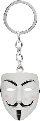 faynci Comic Face Mask Metal Keychain/Keyring Friendship, Valentine, Metal Keychain Key Chain