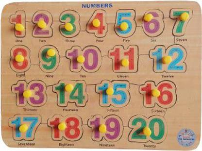 hinik Number Wooden Puzzle for 24 to 48 Months, Multicolour