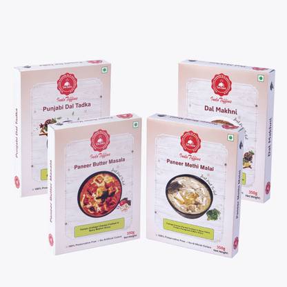 Indo Tiffins Paneer Butter Masala, Dal Makhani, Paneer Methi Malai, Dal Tadka 350gm each 1.4 kg