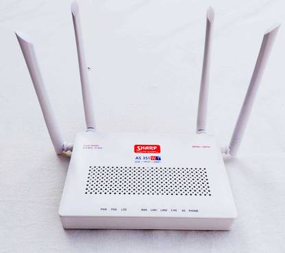 SharpVision AS 351 WT Router 2.4 GHz, 5 GHz 1000 Mbps Wifi Speed Dual Band External Antenna Ethernet (Cable Broadband)
