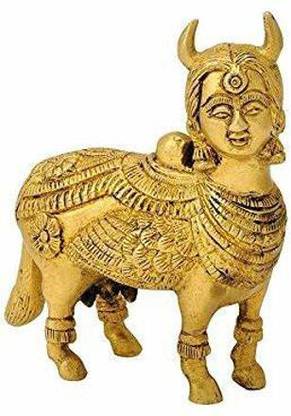 pranchi pranchi brass kamdhenu gay Decorative Showpiece  -  15 cm