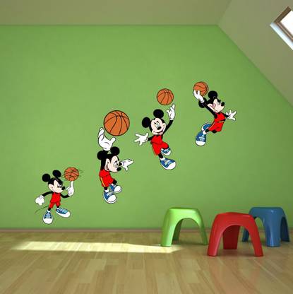 Decor Area 90 cm miky Sticker (PVC Vinyl, Multicolour) Miky Mouse Self Adhesive Sticker