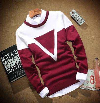 Full Sleeve Color Block Men Sweatshirt