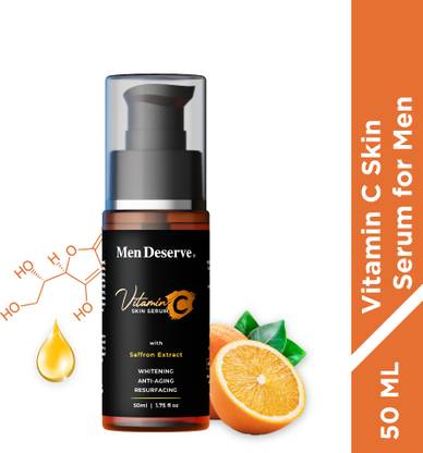 Men Deserve Vitamin C Skin Serum enriched with Saffron Extract for Whitening, Anti-Aging and Resurfacing the skin.