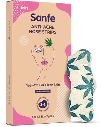 Sanfe Anti-Acne Nose Strip | For Instant Blackhead Removal | All Skin Types | 6 Strips