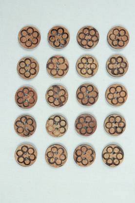 KIRE NE WOODEN BUTTON 20 MM SIZE WITH TWO HOLES HANDMADE Wooden Buttons