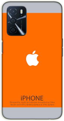 Smoky Back Cover for Oppo A55 5G, Oppo A55 Apple Iphone Orenge Back Cover