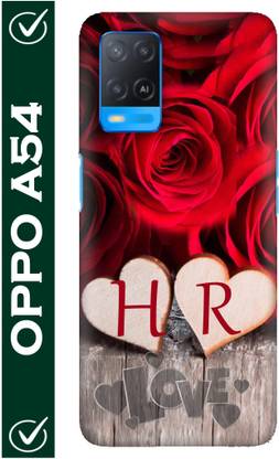FULLYIDEA Back Cover for OPPO A54, OPPO CPH2239, Letter H, Alphabet H, Name H, Letter H With R, H Love R