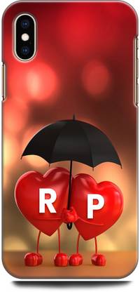 KEYCENT Back Cover for APPLE iPhone X R P, R LOVES P, NAME, ALPHABET, RP LOVE, HART, BLUE