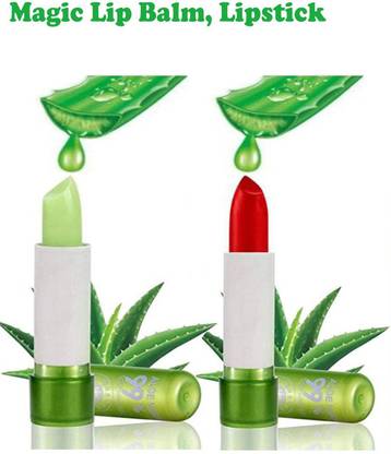 Synecus Aloevera Soothing Gel Moisturizing Color Changing Lip Balm and Aloevera Red Matte Lipstick