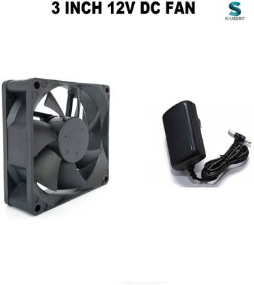 samest 12v/1a Adaptor & DC COOLING FAN - 80X80X25MM (12 VOLT) for cooling (pack of 1) Cooling Fan All in one Cooler