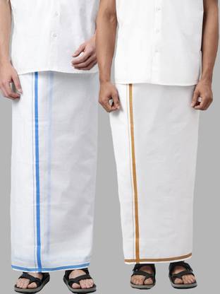 WHITE HEART Solid Men Dhoti