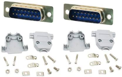 ERHIndia (Pack of 2) DB15 Connector Male and Male 15 Pin Electrical RS232 D-SUB Connector Power Supply Electronic Hobby Kit