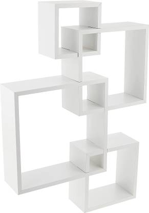 Nature Trust 4 Cube Intersecting Wall, Cube Intersecting Wall Mounted Floating Shelves