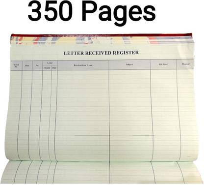 R K SALES Letter Receive Register R K Letter Receive Register 350 PAGES PACK OF 1 1-Part Hard Bound