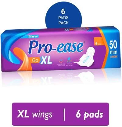 Pro-ease Go XL (6 Pads) Sanitary Pad (Pack of 6) Sanitary Pad