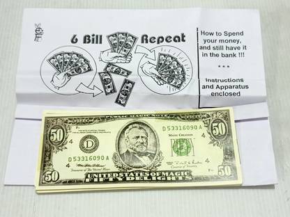 A SARKAR MAGIC SHOP 6 BILL REPEAT MAGIC / MULTIPLYING DOLLAR 1 Magic Tricks
