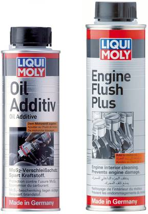 Liqui Moly Oil Additive 200 ML + Engine Flush Plus 300 ML Combo Oil Flush and Treatment
