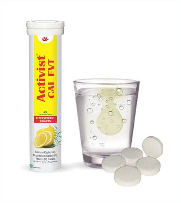 Activist Cal Effervescent Tablet | Calcium Carbonate | Magnesium Carbonate | Vitamin D3