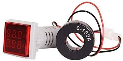 DYNastic AC Voltage/Current Meter LED Display Voltmeter-Ammeter Range 600V, 0-100A, (Red) Voltmeter