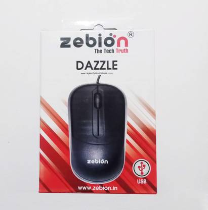 zebion Dazzle USB Mouse Wired Ambidextrous Optical Mouse