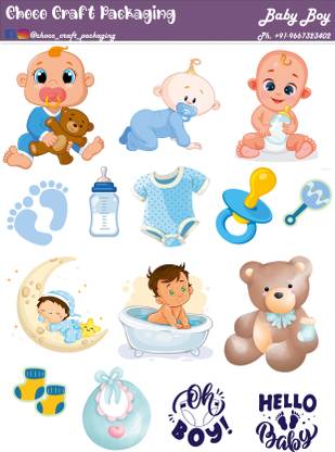 Craft Affaire Pack Of 5 Baby Boy Tag sheets-For Scrapbook And Craft Making-A4