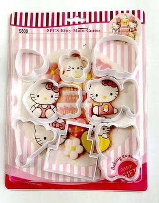 noble foods 8pc Kitty Multi Cutters, Fondant Tool, Cookie Cutter, Hello Kitty Cookie Cutter Cookie Cutter