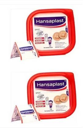 HANSAPLAST Medicated Antiseptic Dressings Spot (50 spot each) (pack of 2)(100 spot) Bandage Protector