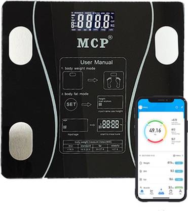 MCP Healthcare Intelligent Bluetooth Body Fat Weighing Analyzer Advance Technology BMI Scale. BMI Weighing Scale