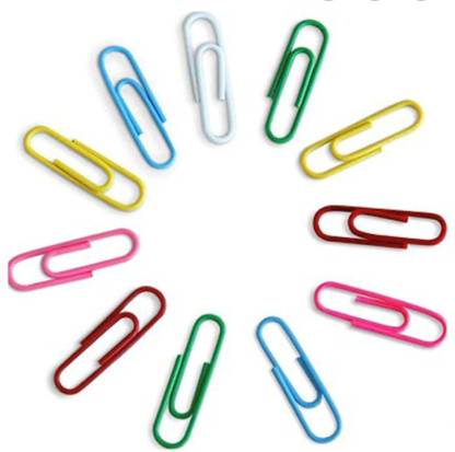 officekart MULTICOLOUR PLASTIC COATED PAPER CLIP (100 PC) MEDIUM Plastic U CLIP