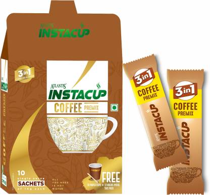 ATLANTIS 3 in 1 Instant Coffee Premix 10 Sachet X 14g (Includes 10 Stirrers & Paper Cups) Instant Coffee