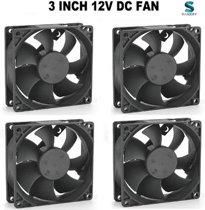 samest 12v dc 3 inch cooling fan 80X80X25MM (dc 12 VOLT) Pack of (4) Cooling Fan All in one Cooler