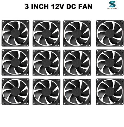 samest 3 inch DC 12V Cooling Fan for PC Case CPU Cooler Radiator Fan (pack of 12) Cooling Fan All in one Cooler