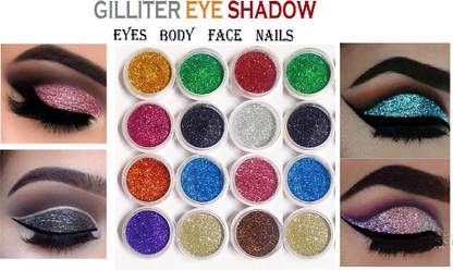 tanvi27 16 COLOR Loose Glitter Color Make-Up Eyes Dust Eye Shadows 32 g