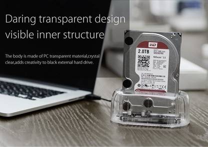 SINGING NOISE HDD Enclosured Hard Drive Dock with USB 3.0 (Transparent, 3.5-inch) 3.5 inch Hard Drive Docking Station