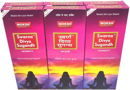 MOKSH AGARBATHY SWARNA DIVYA SUGANDH -75 GM X 6 NS JASMINE