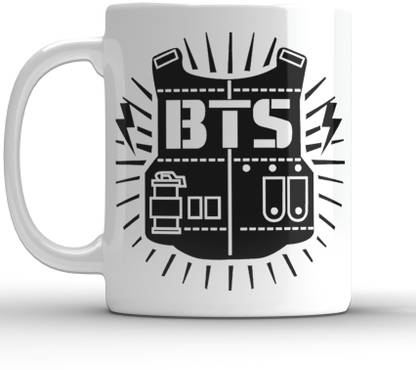 Shieldsmore BTS printed ceramic mug for bts friends 325ml design 21 Ceramic Coffee Mug