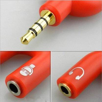 UTRN Black 3.5mm Audio Jack to Headphone Microphone Splitter Converter Phone Converter